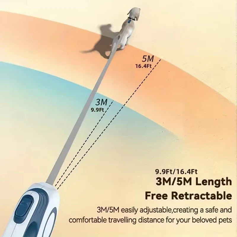 Booteely Brand,  Automatic Retractable Dog Leash  For Outdoor Travel Walking Hiking Small Dogs, 5m/3m