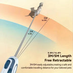 Booteely Brand,  Automatic Retractable Dog Leash  For Outdoor Travel Walking Hiking Small Dogs, 5m/3m