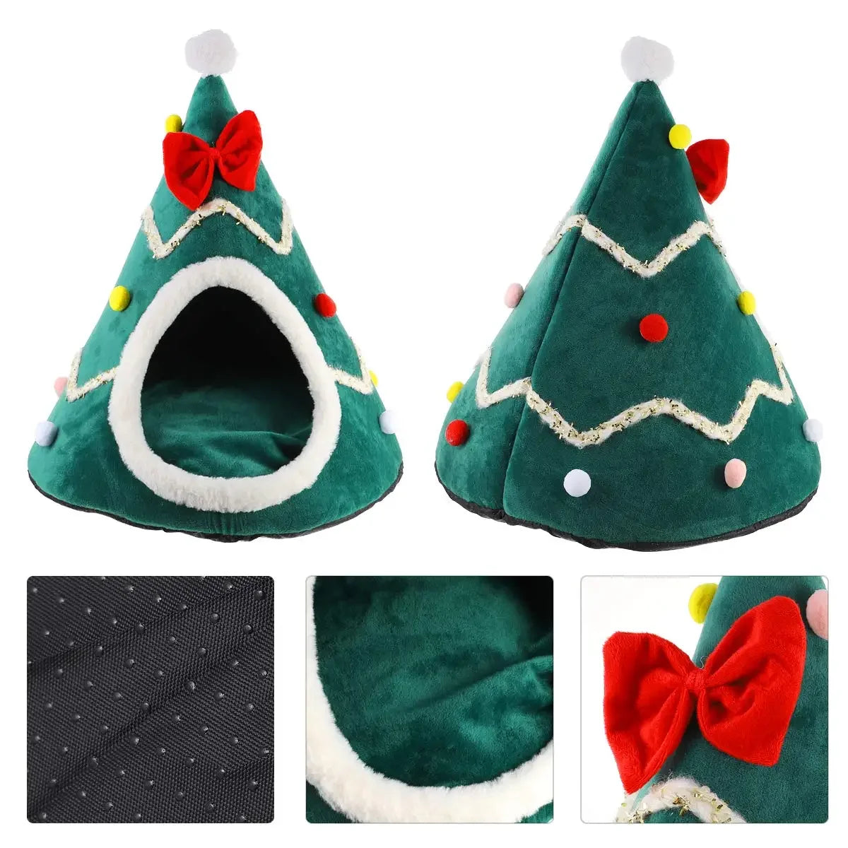 Christmas Tree Cave - Cozy Cat House Pets,  Small Dogs,  Puppy, Kitten,  Cat Cave - Warm, Soft, comfortable environment