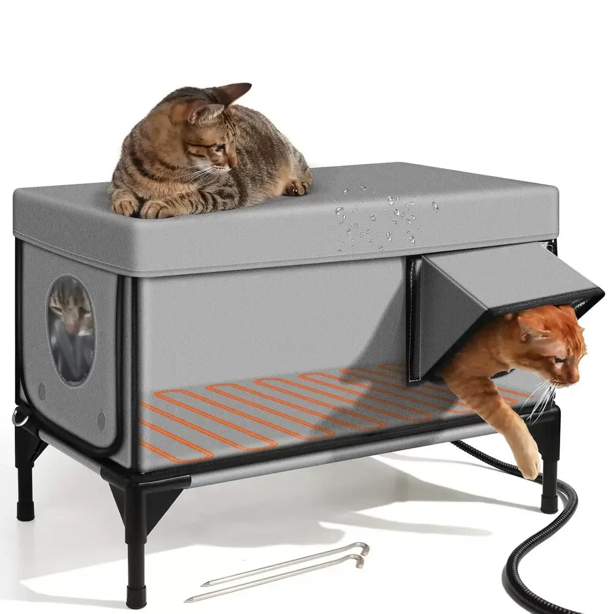 Waterproof, insulated,. heated,  Outside or indoor unheated environments, for small or extra large Pets