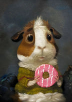 Funny Animals Personify Poster Print Cat Dog Rabbit Hamster Eat Something Canvas Painting Wall Art for Living Room Home Decor