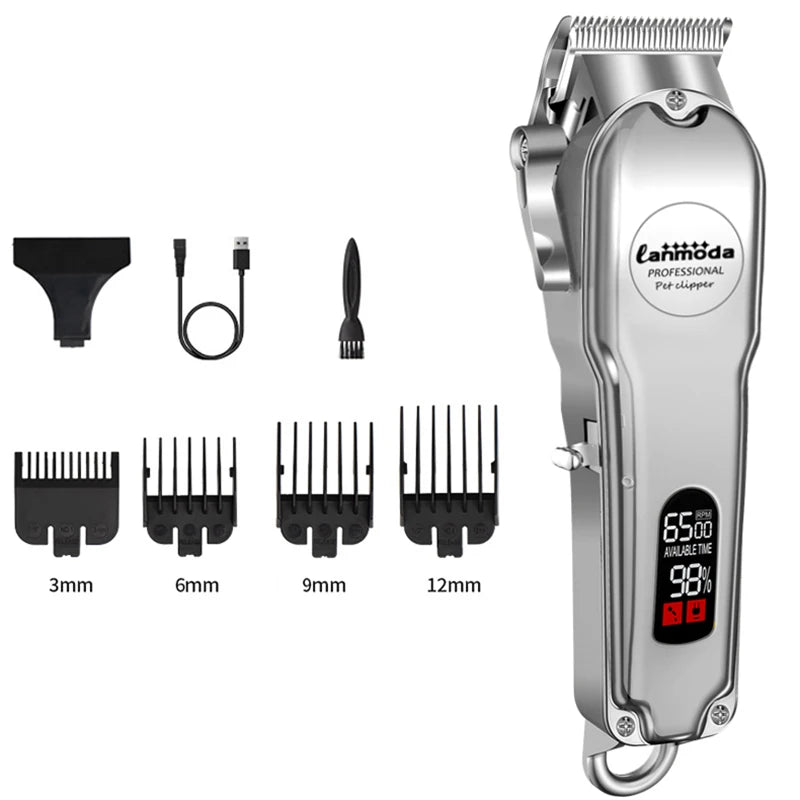 Professional Dog & Cat Hair Clippers Full Metal Rechargeable, Low Noise