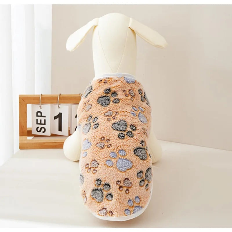 Flannel Soft, Vest, Pet Dog Clothes for Small or Medium sizes, Cute Vest Paw Print pattern and more