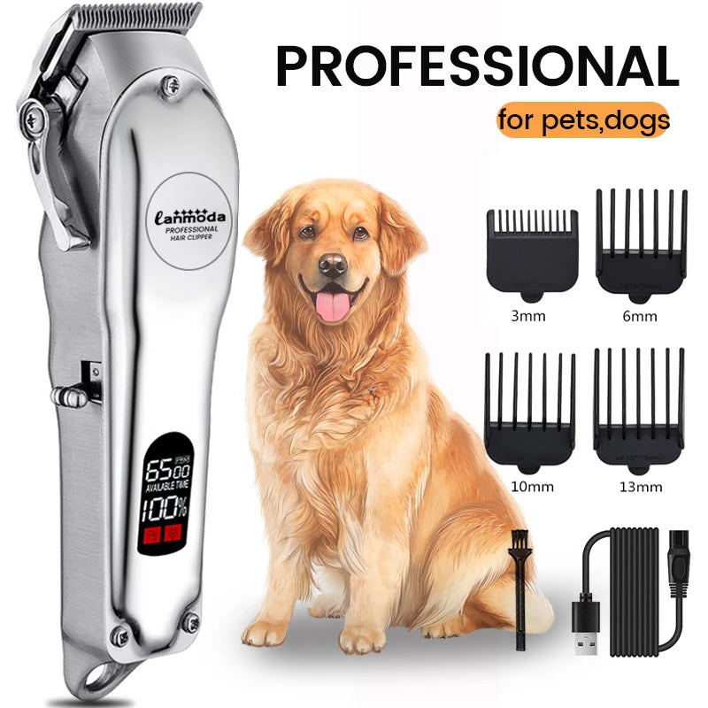 Professional Dog & Cat Hair Clippers Full Metal Rechargeable, Low Noise