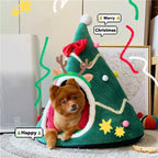 Christmas Tree Cave - Cozy Cat House Pets,  Small Dogs,  Puppy, Kitten,  Cat Cave - Warm, Soft, comfortable environment