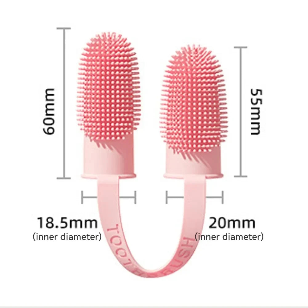 Pet Two-finger Toothbrush for Dogs or Cats,  Teeth Cleaning, Oral Cleaning Tools for Pets