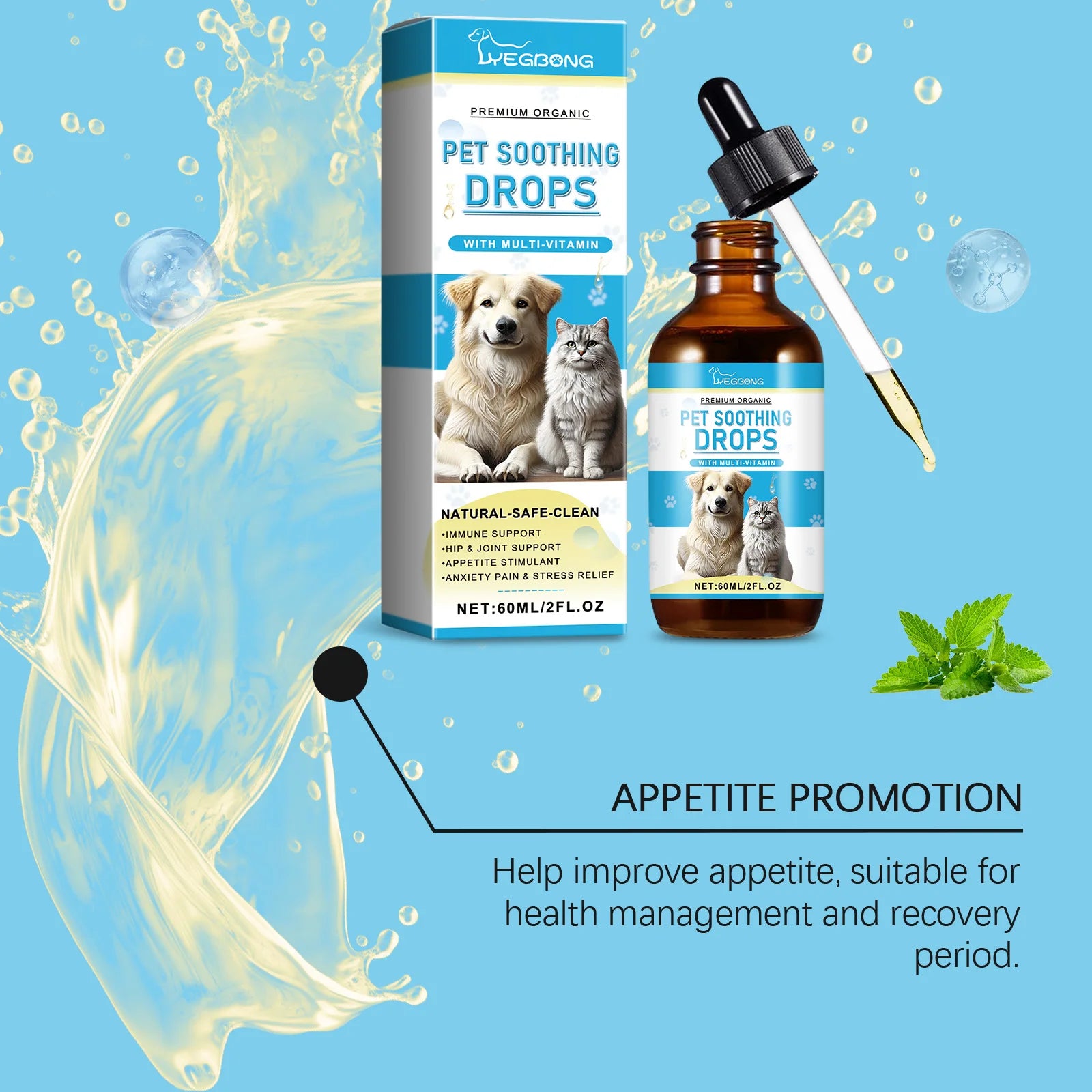 Immunity Boost Care Drops, Relieves Pet Stress and Pain, Enhance Pets' Immunity for Dogs and Cats