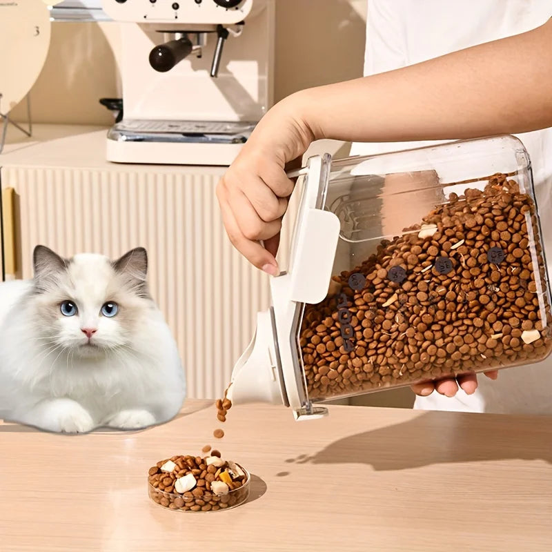 Dry food for dogs cats - moisture-proof pet food storage container - Cup measure markings