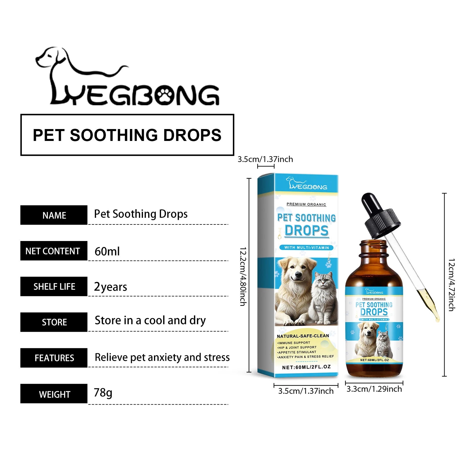 Immunity Boost Care Drops, Relieves Pet Stress and Pain, Enhance Pets' Immunity for Dogs and Cats