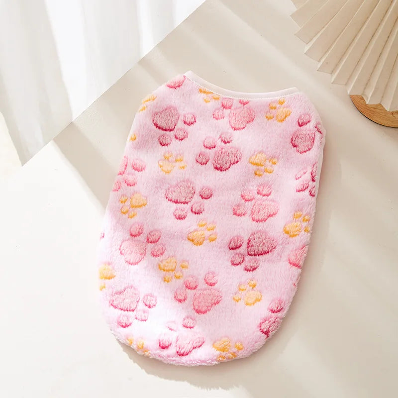 Flannel Soft, Vest, Pet Dog Clothes for Small or Medium sizes, Cute Vest Paw Print pattern and more