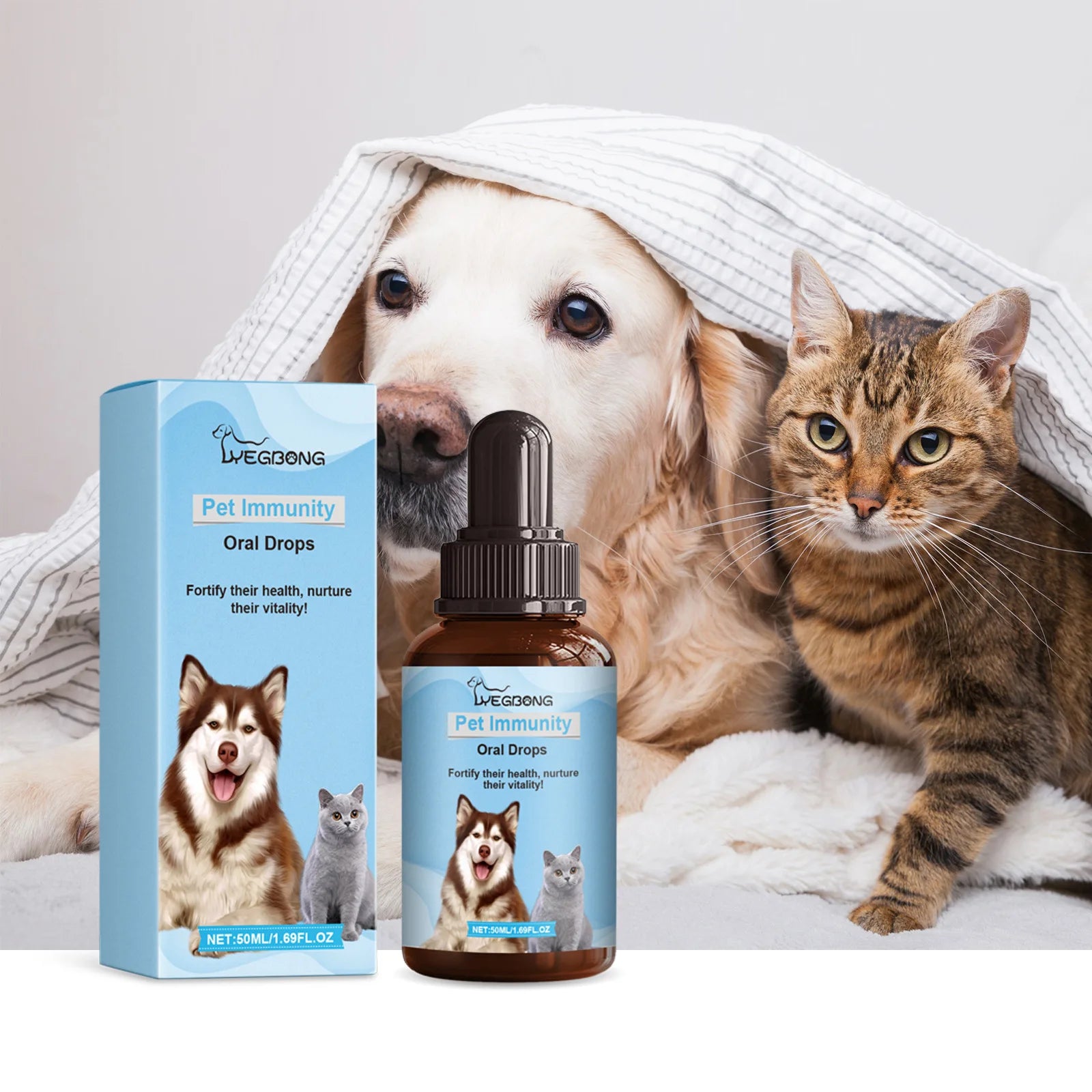 Pet Health Drops for Cats and Dogs, Provides Balanced Nutrition, Enhance Puppy/Kitten Disease Immunity,Multi Vitamin Pet Health Supplements