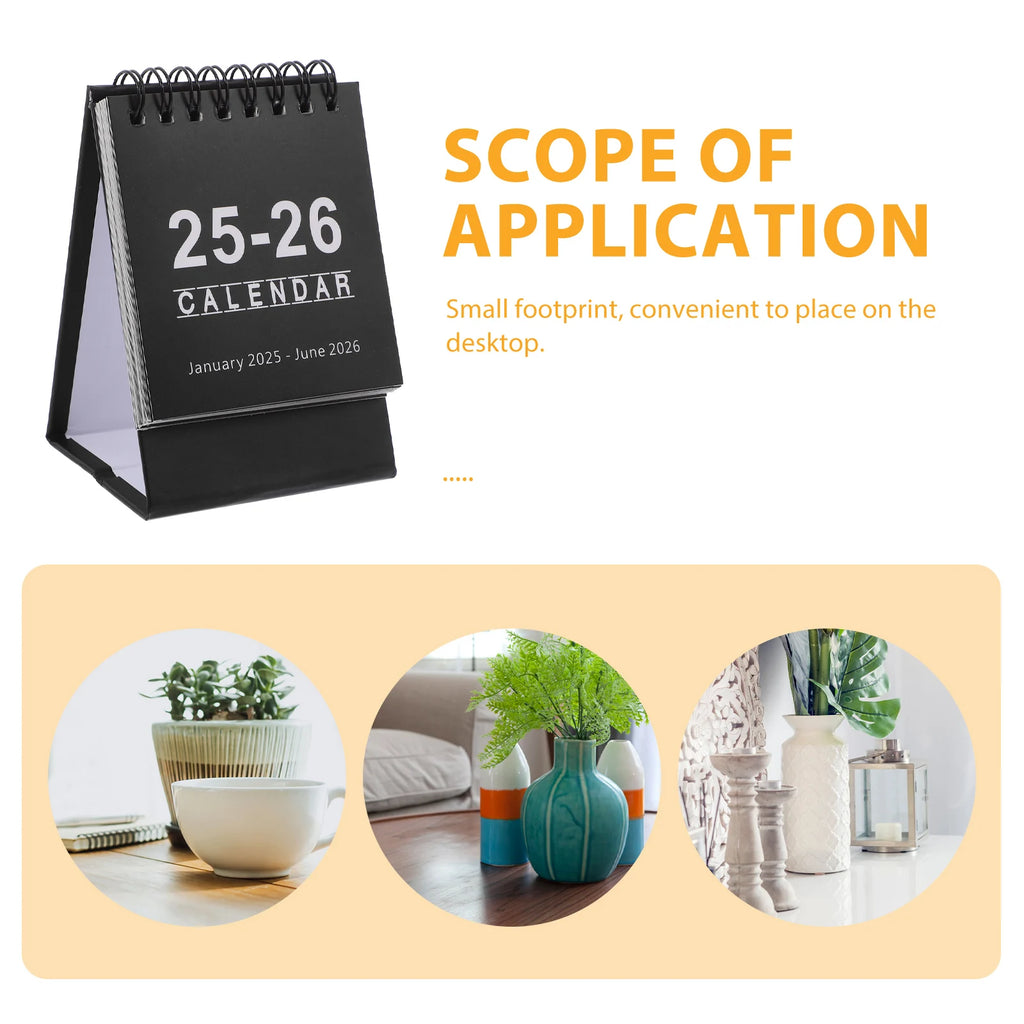 Mini Desk Calendar Small Desktop Calendar,  Standing Mini Flip Spiral Calendar, For Home, Office or Classroom