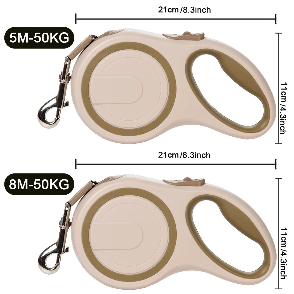 Long Strong Pet Leash For Large Dogs, Durable Nylon, Retractable, 5m/8m