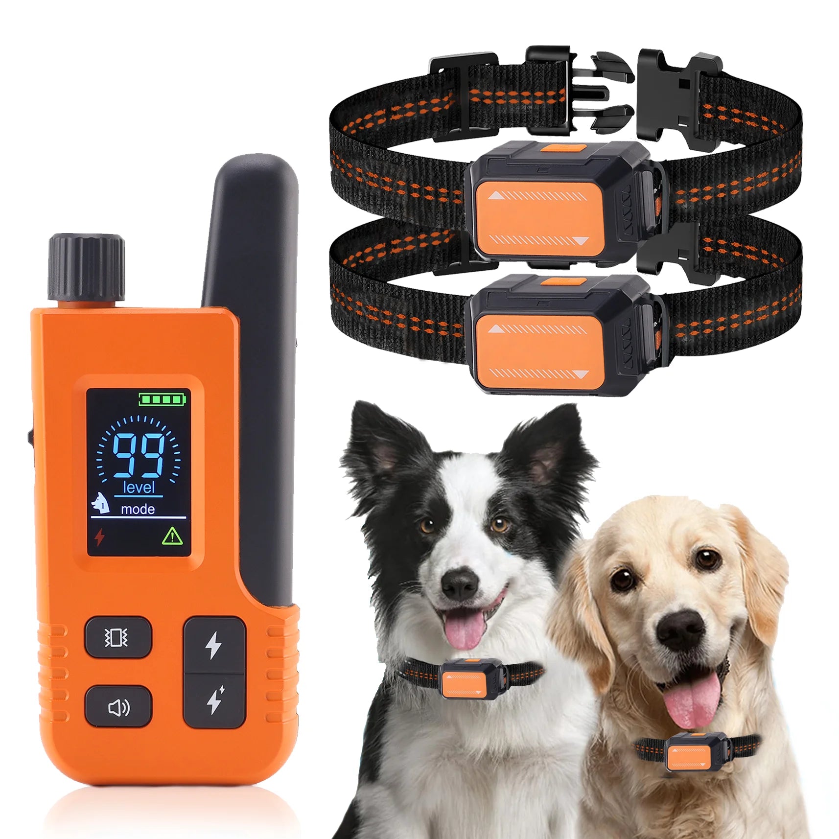 2000 Ft Electric Dog Training Collar Remote Control Waterproof Pet Behavior For 5-120 lbs Puppy With Shock Vibration