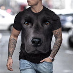 Cute Dog Face Graphics T Shirts Summer Fashion Short Sleeve Funny 3D Animals Printed T-shirts Mens Casual Loose Harajuku Tees