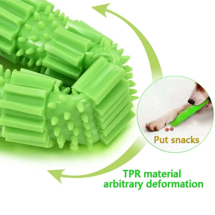 Pet Dog Chew Toy for Aggressive Chewers Treat Dispensing Teeth Cleaning Squeaking