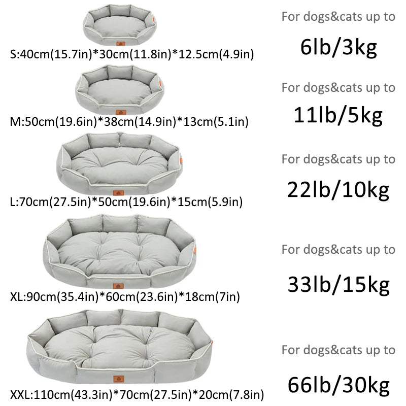 Dog Bed Sofa for Various  Dog sizes - Washable Orthopedic Soft Durable Dog - Anti-Slip Bottom