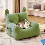 Cat Sofa Bed with Cartoon Design, Detachable Washable for Indoor Cats, Support Up To 2.72KG