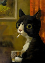 Funny Animals Personify Poster Print Cat Dog Rabbit Hamster Eat Something Canvas Painting Wall Art for Living Room Home Decor