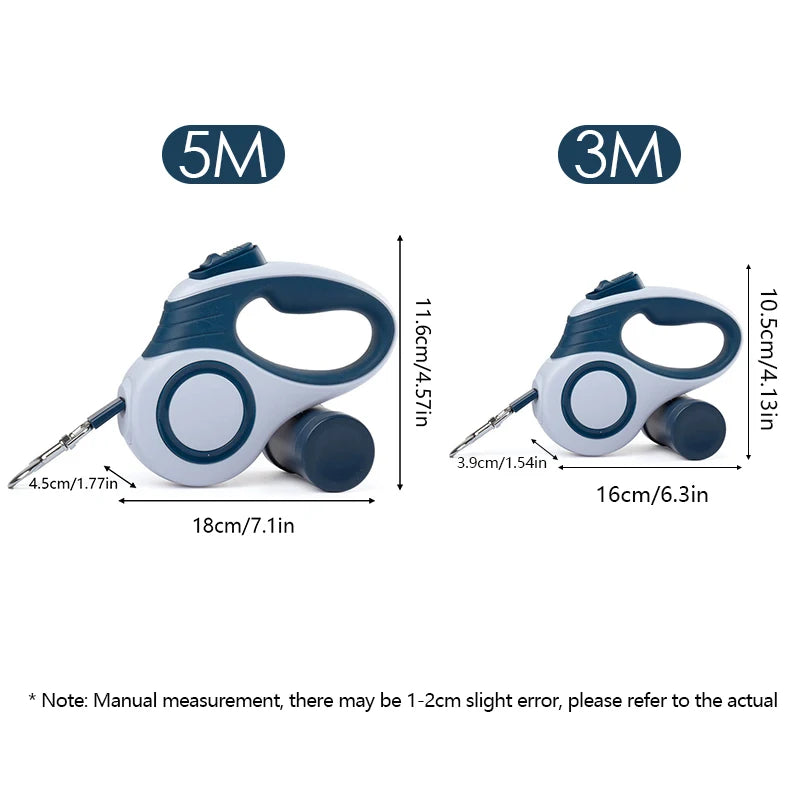 Booteely Brand,  Automatic Retractable Dog Leash  For Outdoor Travel Walking Hiking Small Dogs, 5m/3m