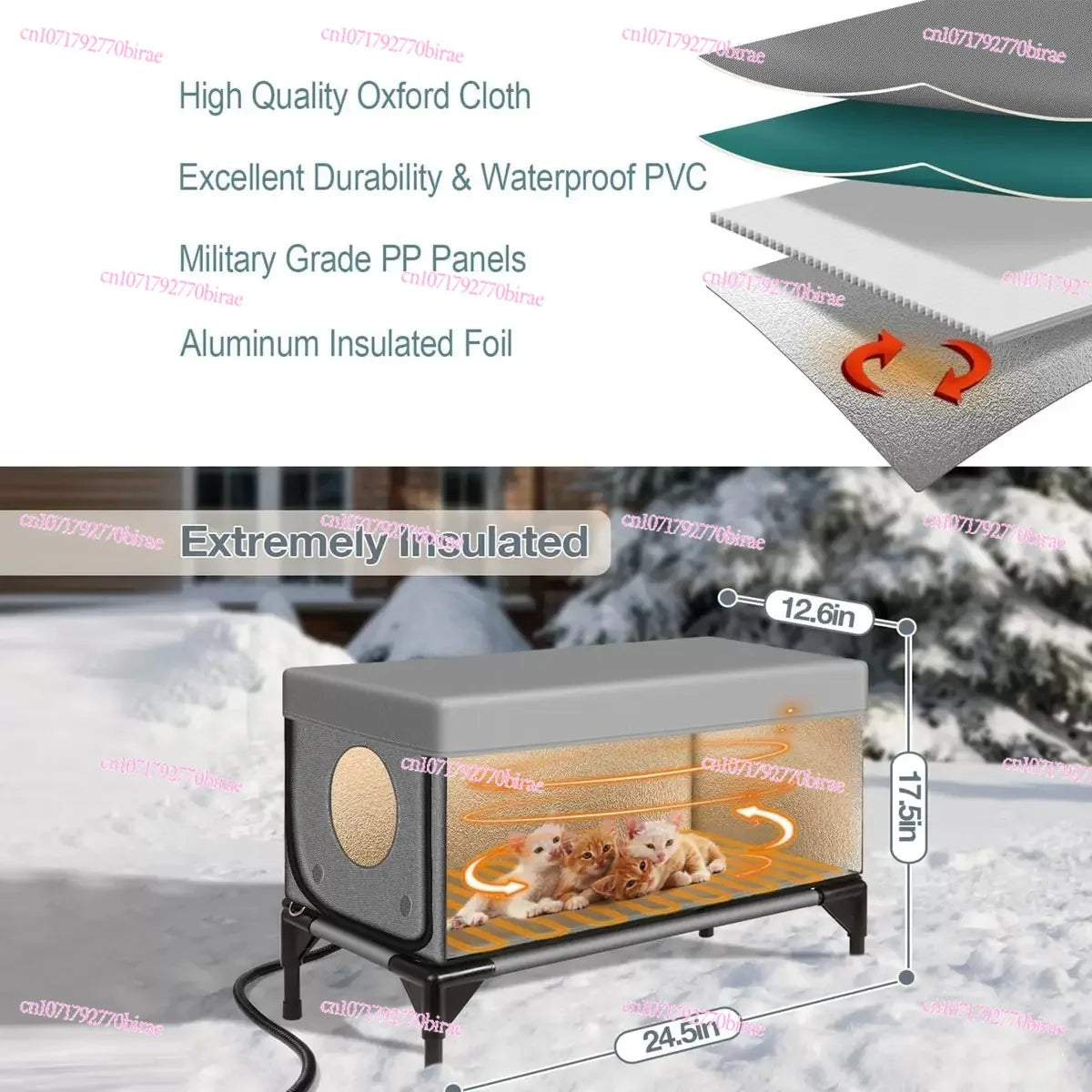 Waterproof, insulated,. heated,  Outside or indoor unheated environments, for small or extra large Pets