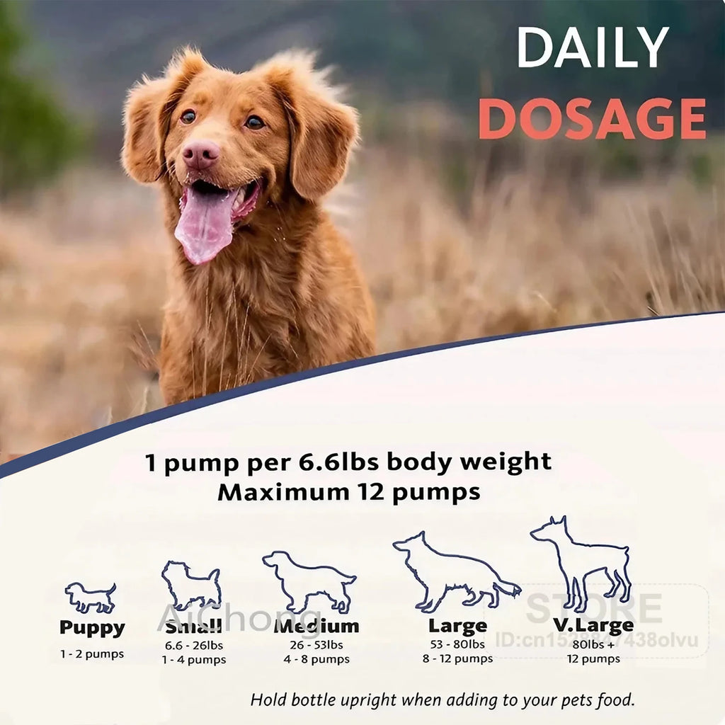 8 fl oz 200ML SALMON OIL for Pets (Dog and Cats),  Natural No Chemical Treatment, 21 Omega Fatty Acids, Nutritional Supplements