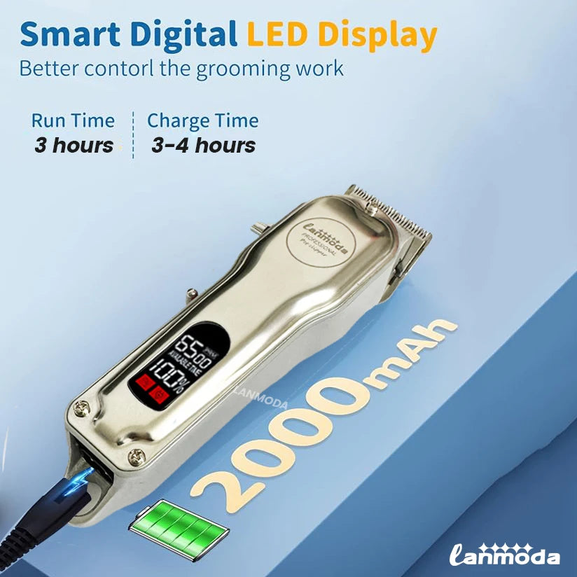 Professional Dog & Cat Hair Clippers Full Metal Rechargeable, Low Noise