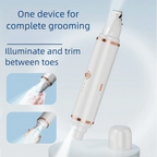 2-in-1 Pet Dog/Cat Nail Trimmer, Clipper, Grinder  - LED Low Noise, USB Charging,  Professional Electric Grooming Tools