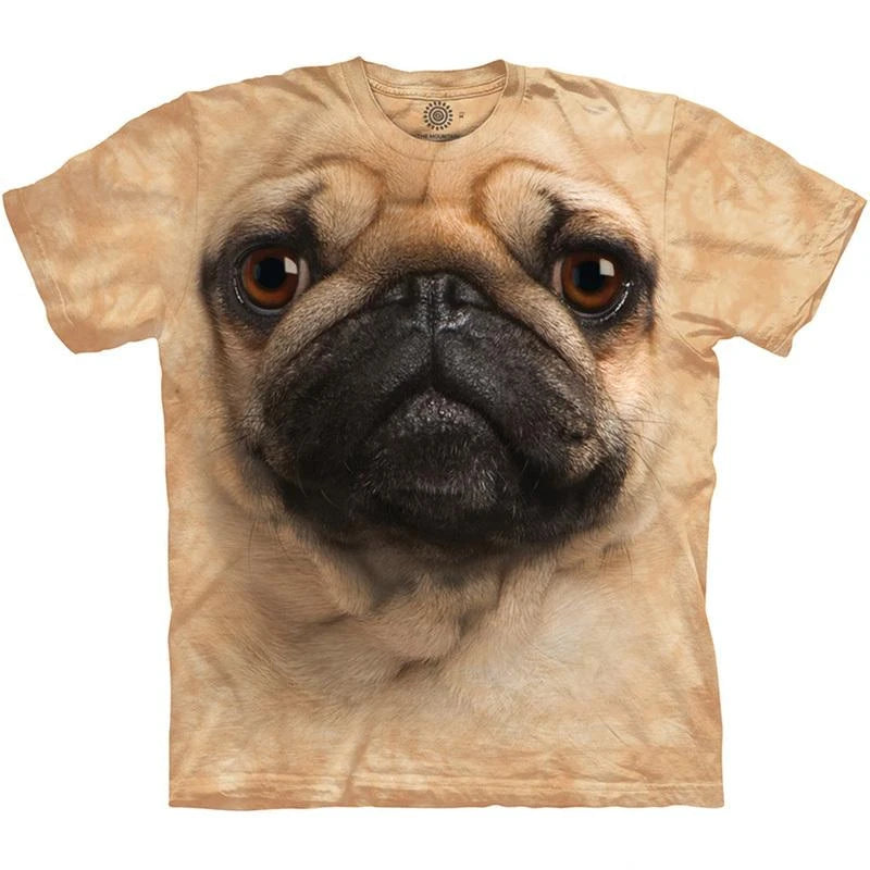 Cute Dog Face Graphics T Shirts Summer Fashion Short Sleeve Funny 3D Animals Printed T-shirts Mens Casual Loose Harajuku Tees