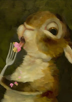 Funny Animals Personify Poster Print Cat Dog Rabbit Hamster Eat Something Canvas Painting Wall Art for Living Room Home Decor