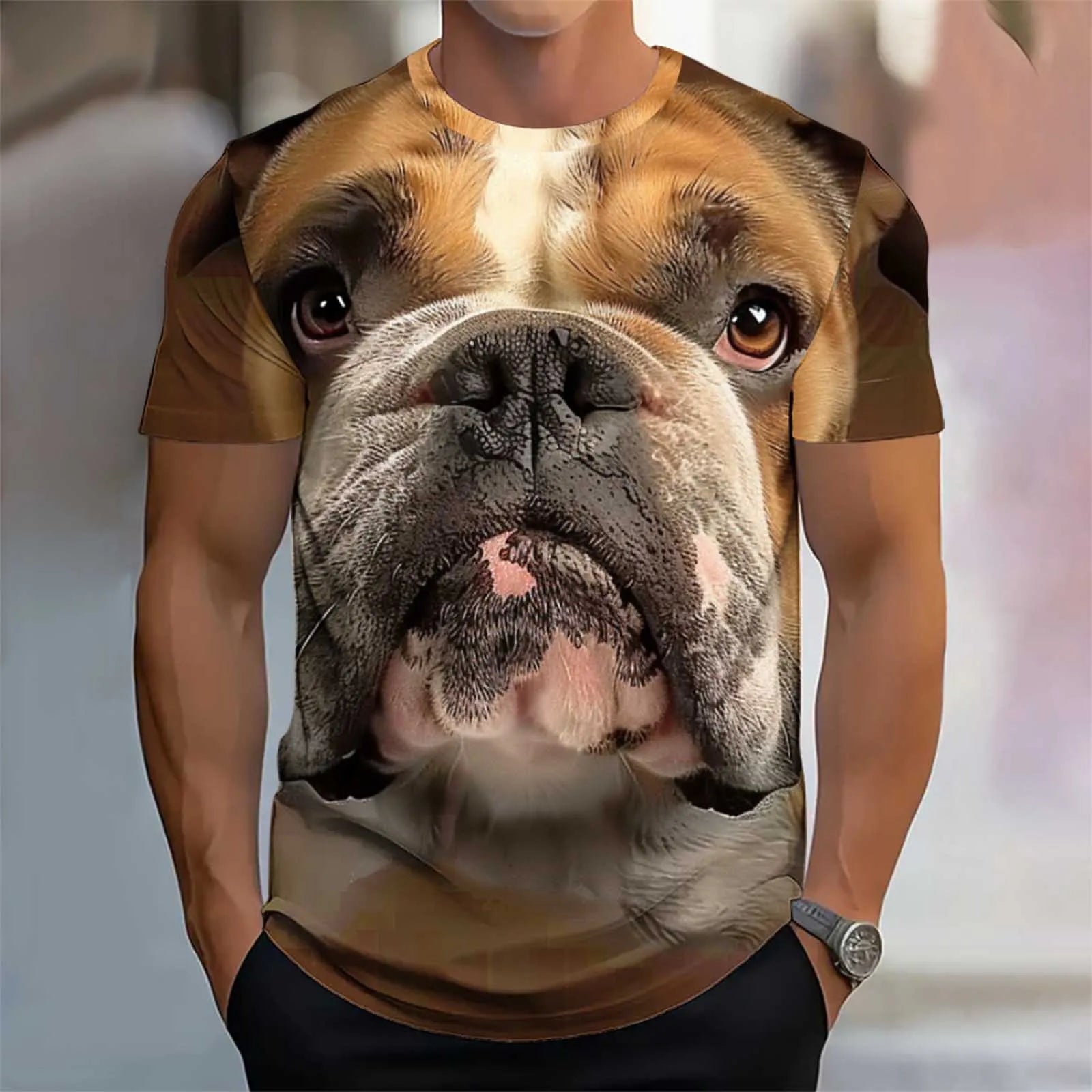 Cute Dog Breed Tee or T-Shirt for men realistic print