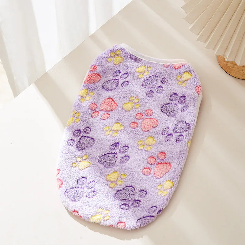 Flannel Soft, Vest, Pet Dog Clothes for Small or Medium sizes, Cute Vest Paw Print pattern and more