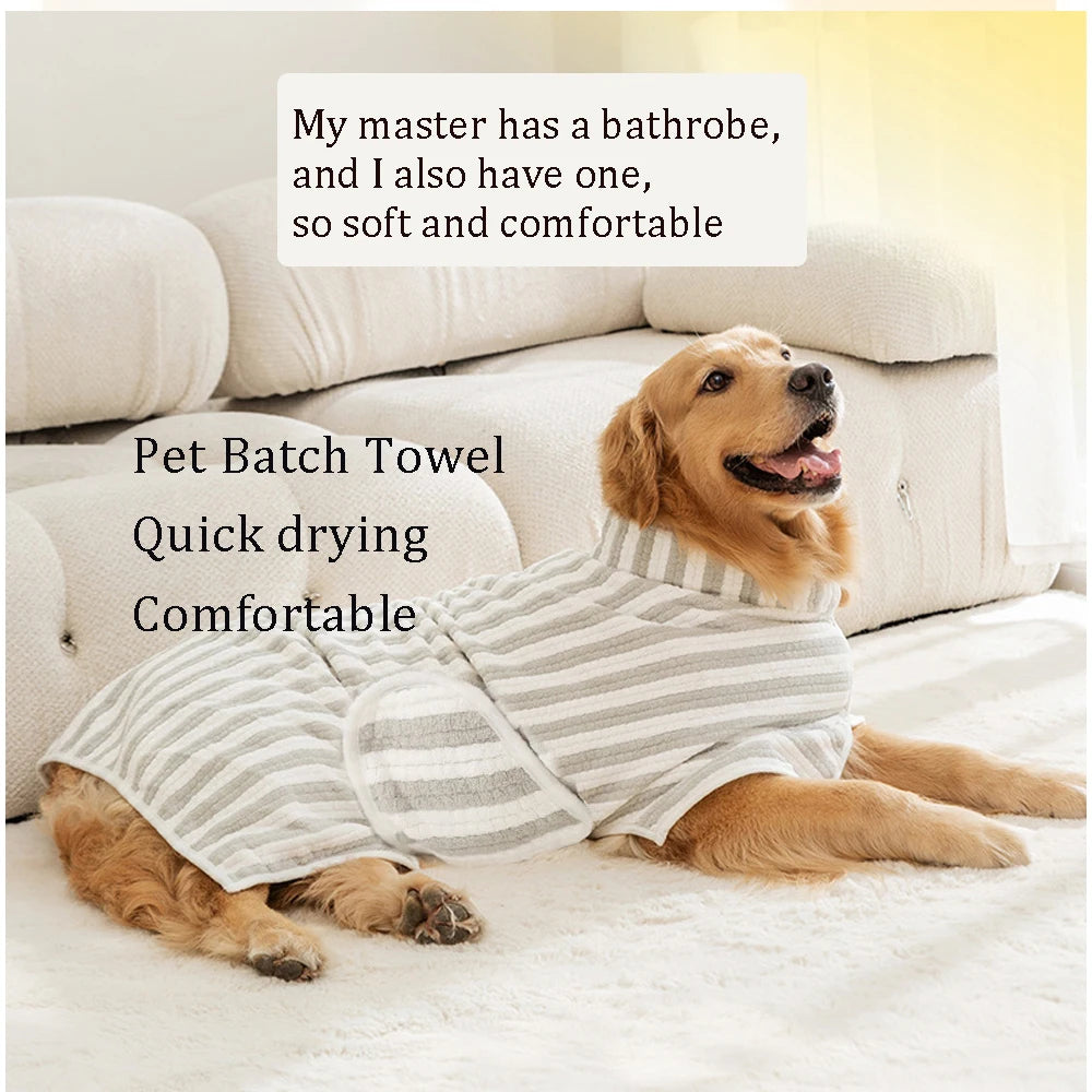 Comfortable Soft Large Small  Dog Bath Towel Bathrobe - Absorbent Quick Drying