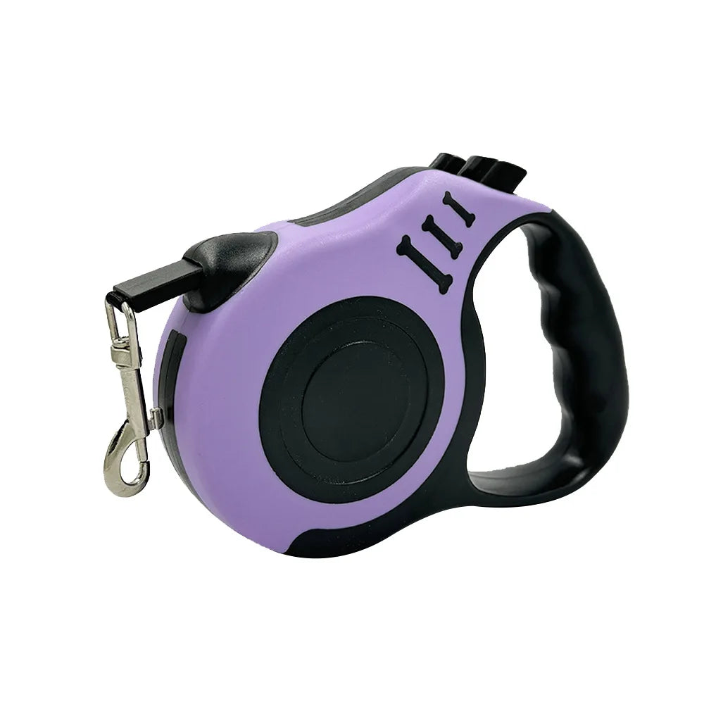 Retractable Nylon Dog Leash, 3m/5m Suitable For Small & Medium Dogs With One-Button Brake & Lock