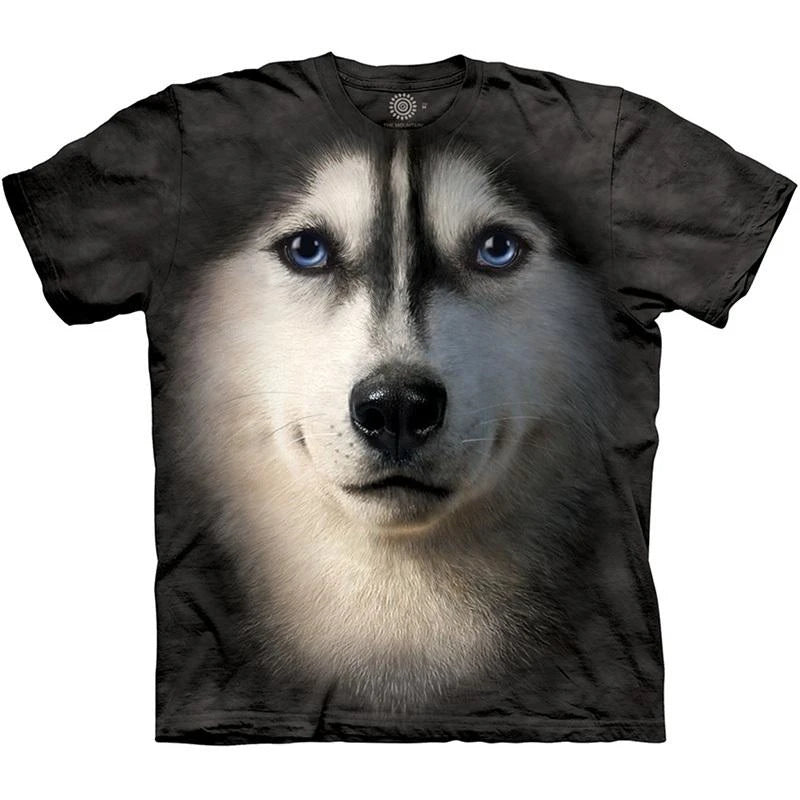 Cute Dog Face Graphics T Shirts Summer Fashion Short Sleeve Funny 3D Animals Printed T-shirts Mens Casual Loose Harajuku Tees
